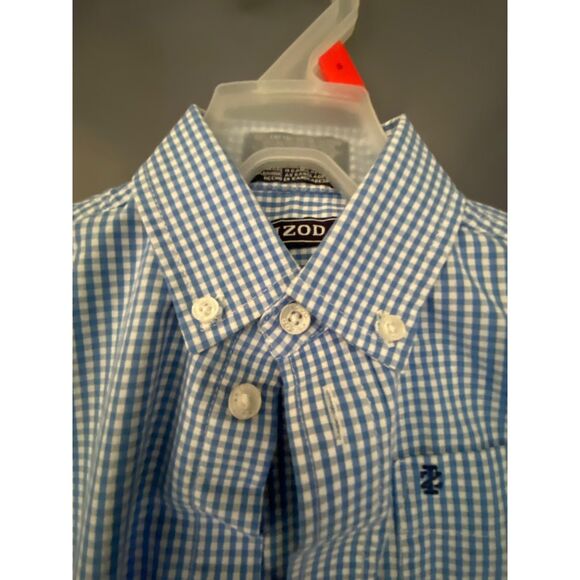 IZOD Long sleeves button-down Kids shirt Bleu & write Dress Shirt Size 6 Izode - Picture 3 of 10